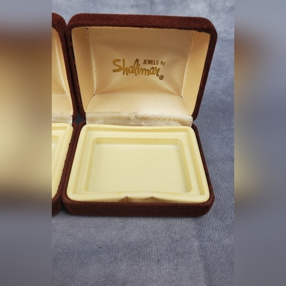 Shalimar empty brown peach velvet Jewelry boxes set of 3 - Picture 3 of 7